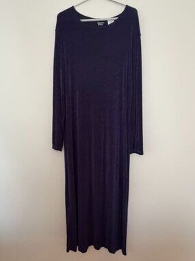 Crossing Pointe Navy Slinky Maxi Dress XL